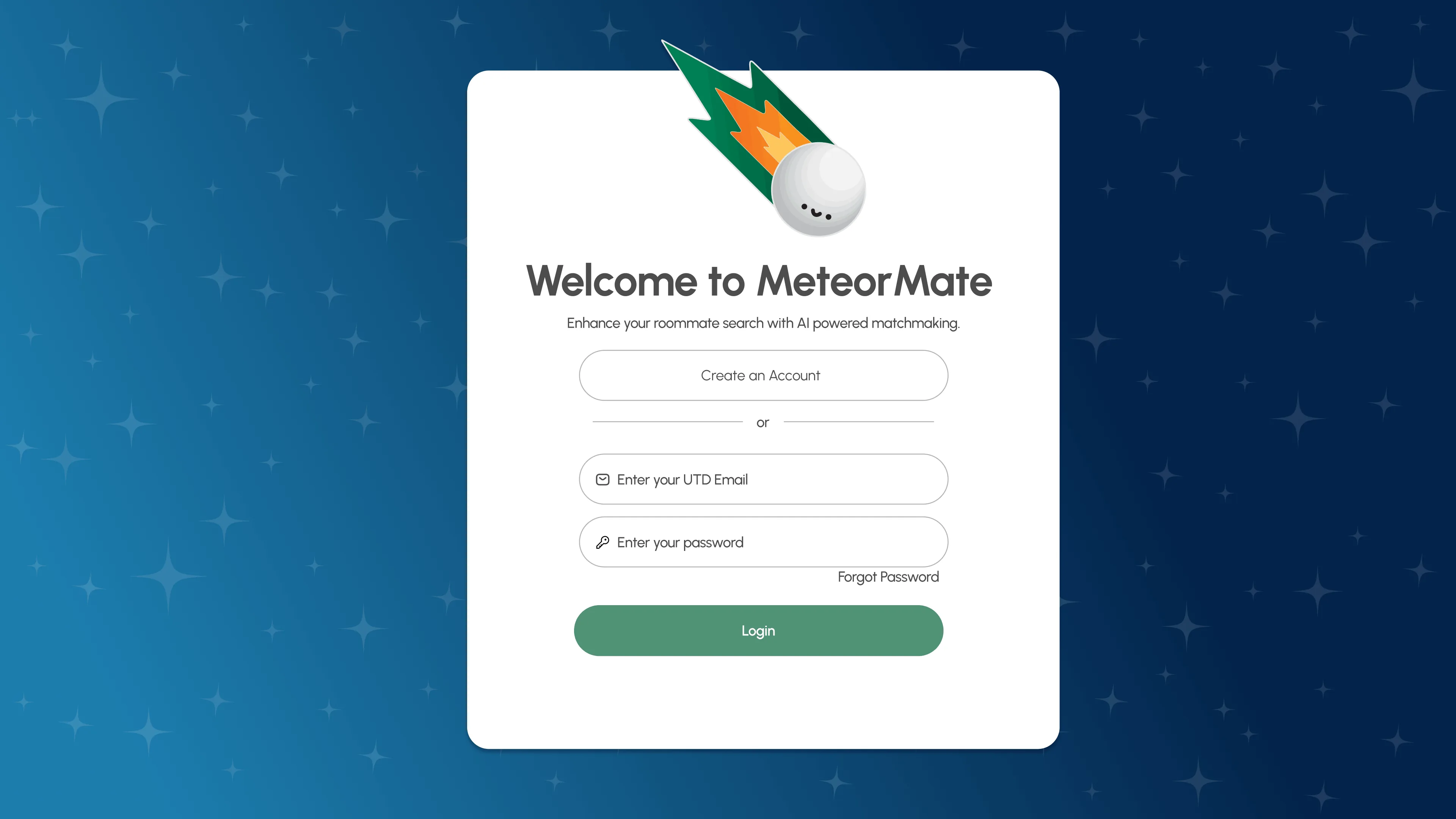 MeteorMate authentication flow